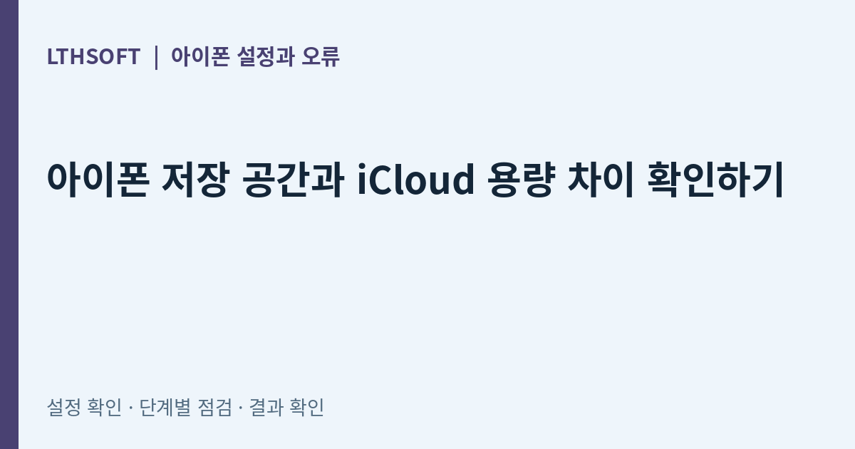 아이폰 저장 공간과 iCloud 용량 차이 확인하기