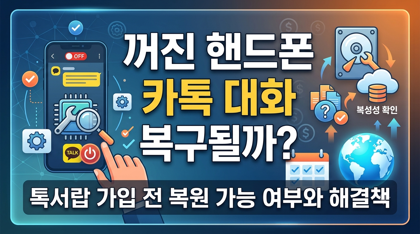 카카오톡 대화내용 복구 핸드폰 꺼놔서 사라진 카톡 톡서랍 가입 전 복원하는 기준