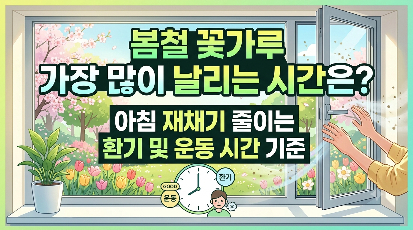 봄철 꽃가루 날리는 시간 언제일까? 아침 재채기 줄이는 환기 및 운동 시간 기준