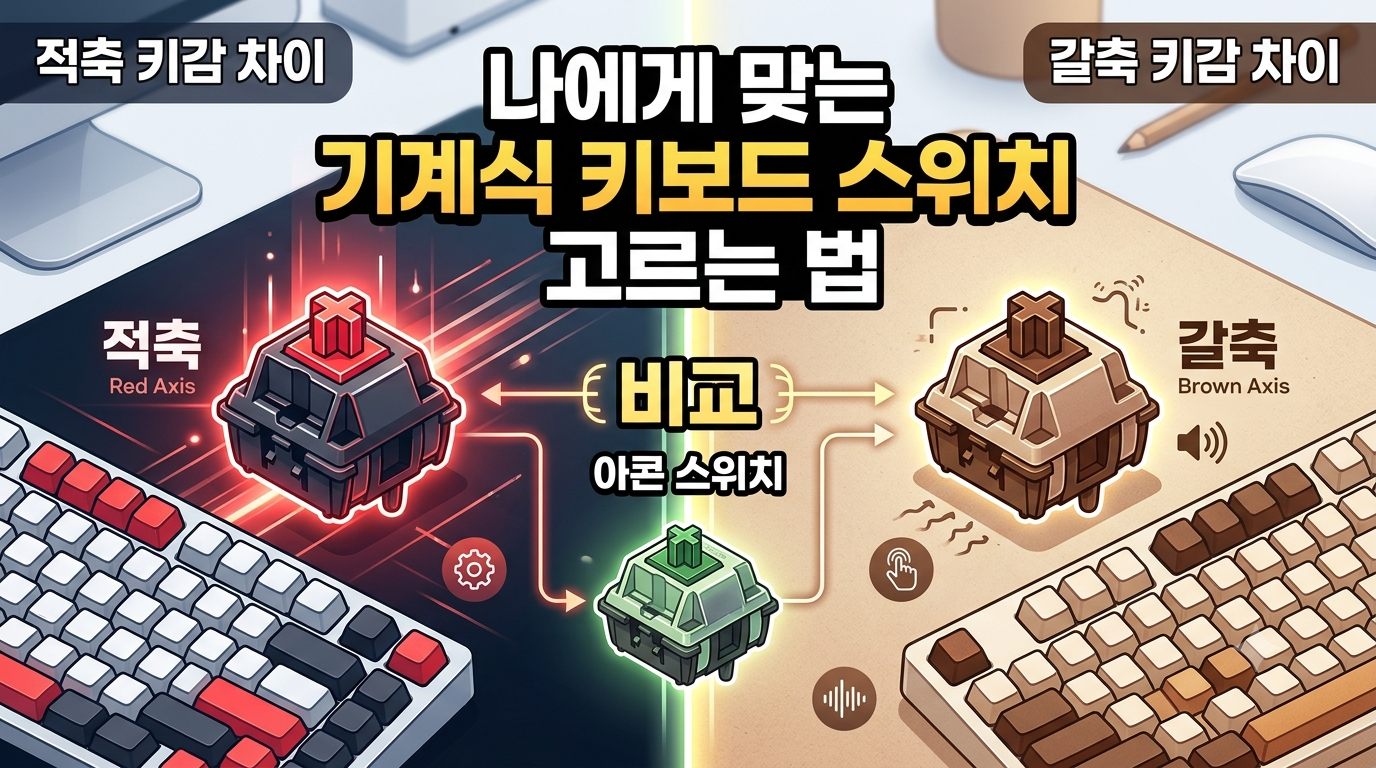 적축 갈축 키감 차이 누르는 맛 없을까? 아콘 에그스톤 문라이트 선택 기준