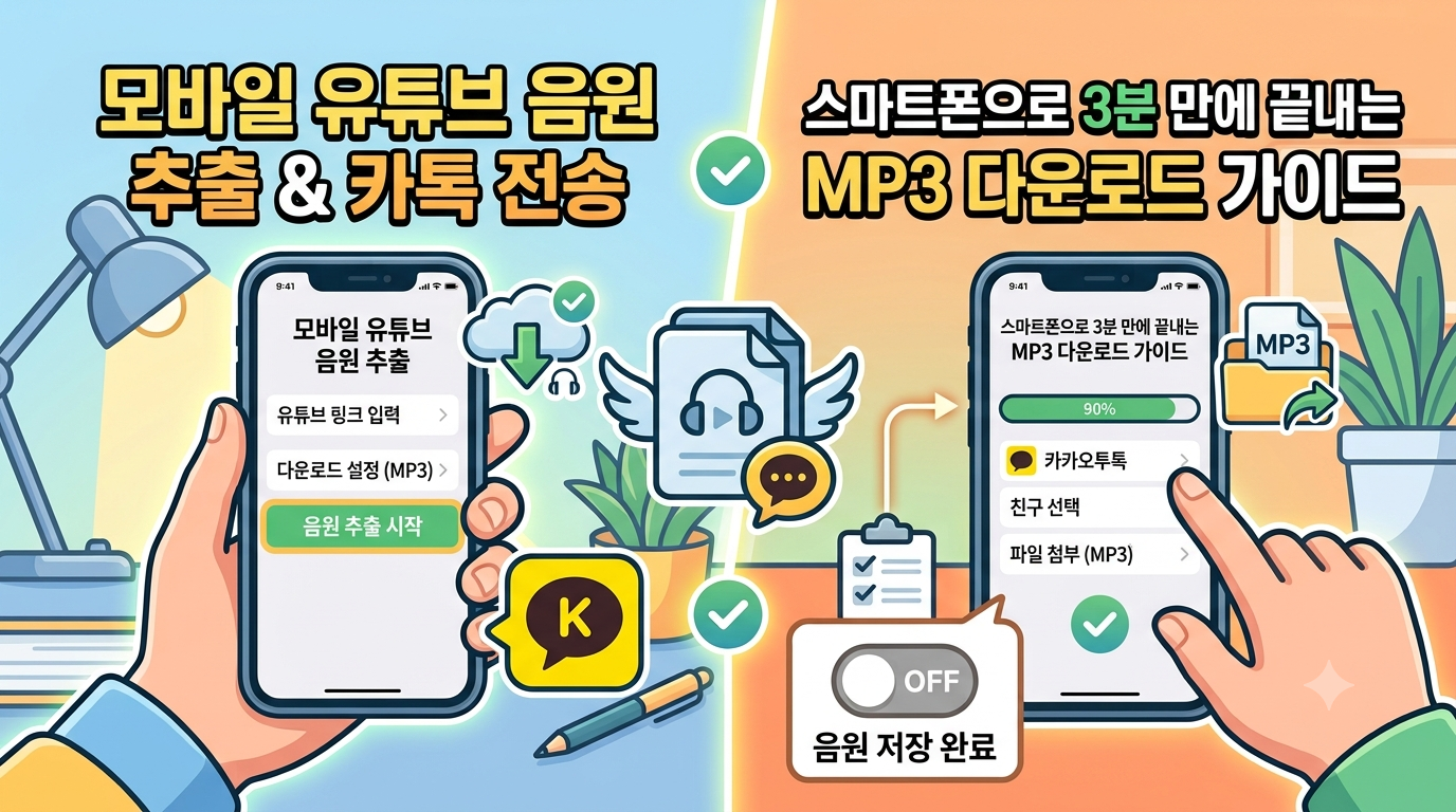 유튜브 음원 추출 카톡으로 노래 보내는 법 모바일 다운로드와 전송 가이드