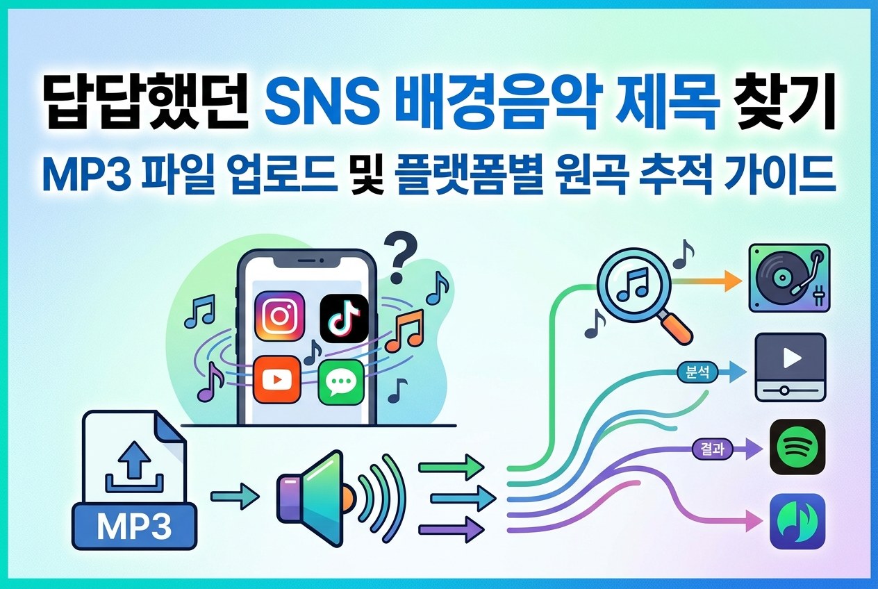 쇼츠 인스타 틱톡 노래 찾기 추출한 mp3로 음원 제목 알아내는 사이트와 추적 가이드