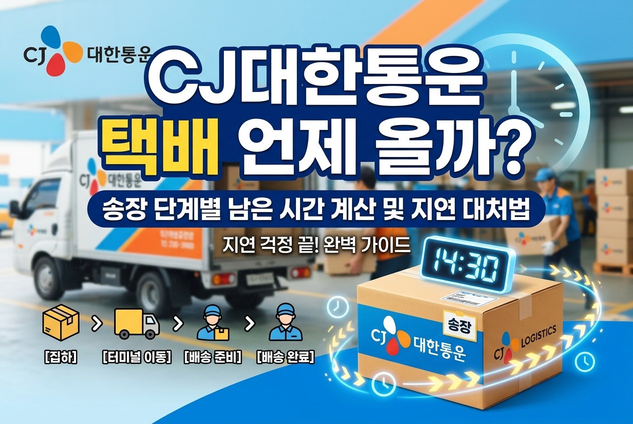 CJ대한통운 택배 배송조회 언제 올까? 송장번호 단계별 남은 시간 계산 기준