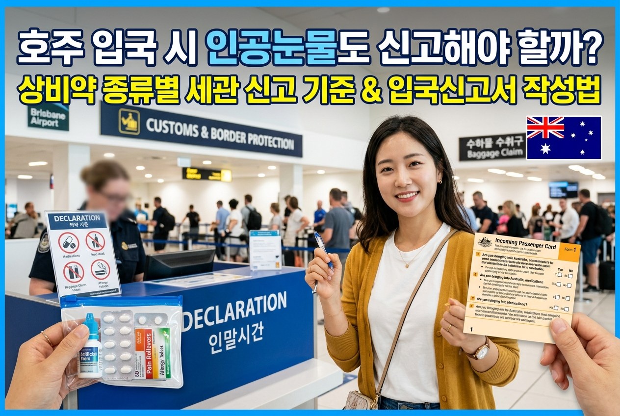 호주 입국신고서 의약품 인공눈물도 신고해야 할까? 상비약 반입 규정 정리